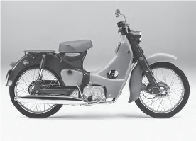 Photograph of Honda's 1958 motorcycle. 