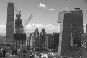 Photo of construction in the central business district of Beijing