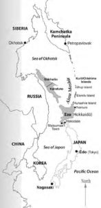 map showing japan, russia, china, and korea