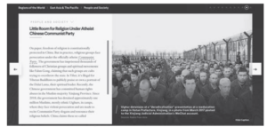 Screenshot of many people standing in the square.