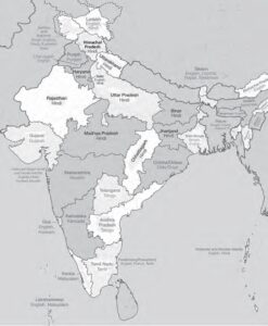 Map of india showing the regions where different languages are spoken