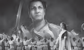 black and white illustration of a man being worshipped in the background as a woman walks by