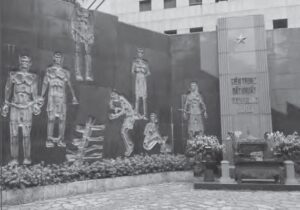 a photo of an altar and a carvings of people in various stages of captivity
