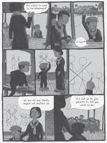 comic book page of a child being chastised for drawing