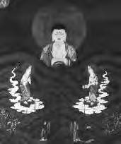 two men on clouds cross a mountain