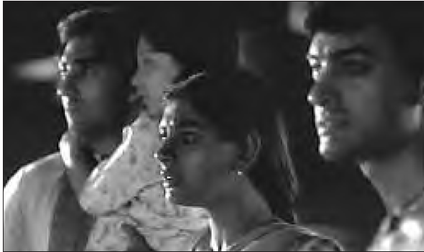 a few people look on with horror on their faces