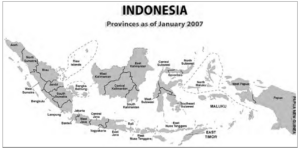 Map of Indonesia provinces of 2007