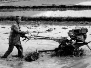 Photo of a person using mechanical ploughs