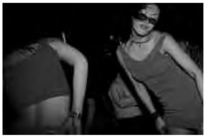 Image of two women are dancing in the nightclub