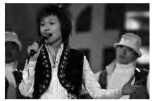 Image of a girl who is singing