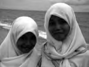 Photo of two Malaysian girls at the beach